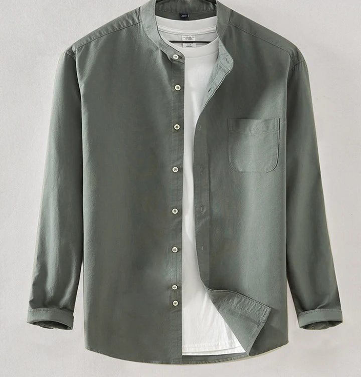 Maximilian | Men's Classic Band Collar Button Down Shirt