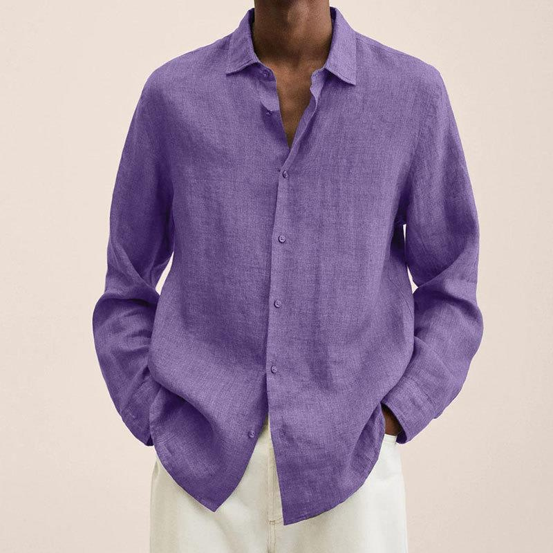 Dmitri | Men's Casual Linen Long Sleeve Button Down Shirt