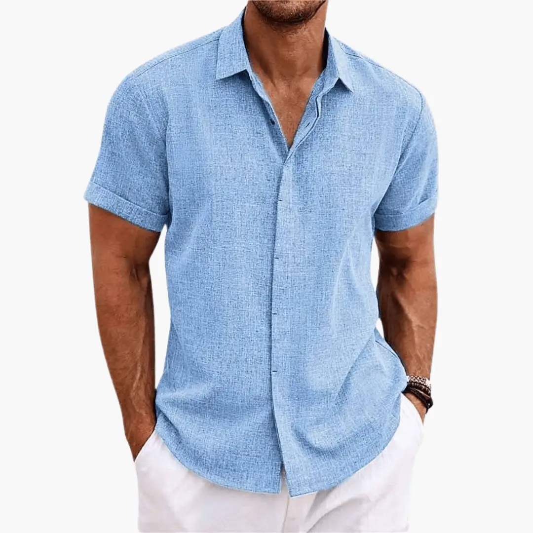 Kieran | Men's Casual Linen Short Sleeve Button Shirt