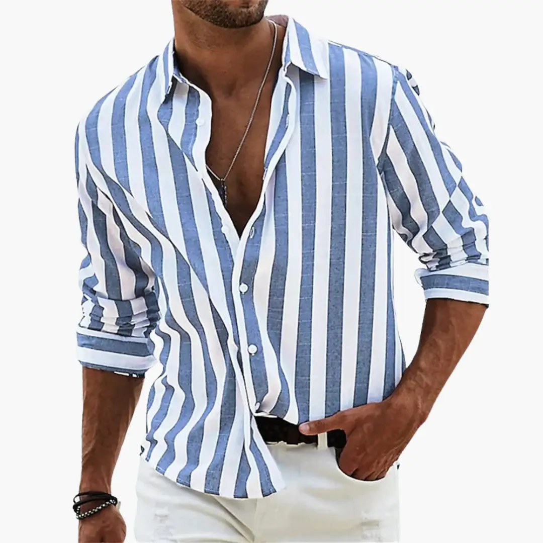 Tristan | Men's Casual Striped Long Sleeve Button Down Shirt