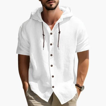 Maximus | Men's Casual Short Sleeve Hooded Button Shirt