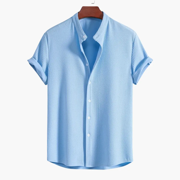 Maximus | Men's Casual Ribbed Short Sleeve Button Shirt