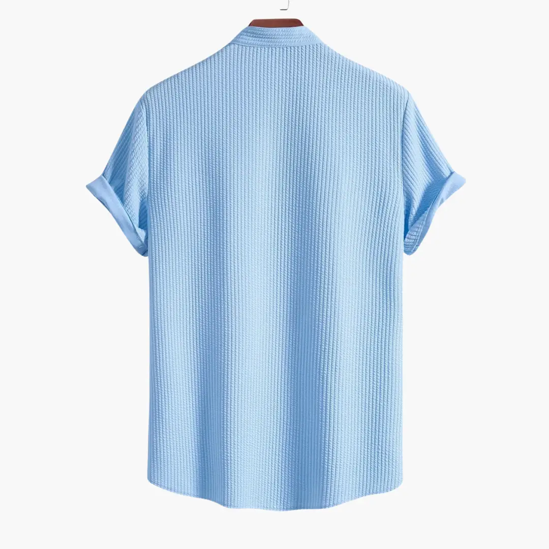 Maximus | Men's Casual Ribbed Short Sleeve Button Shirt