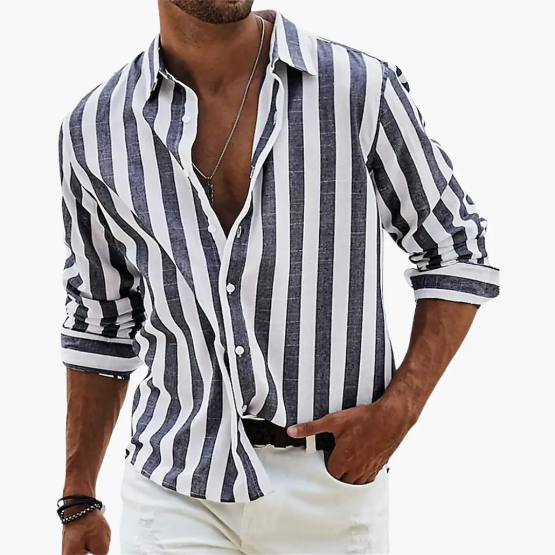 Tristan | Men's Casual Striped Long Sleeve Button Down Shirt