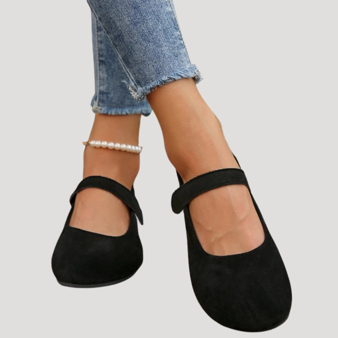 Genevieve | Elegant Suede Mary Jane Flats