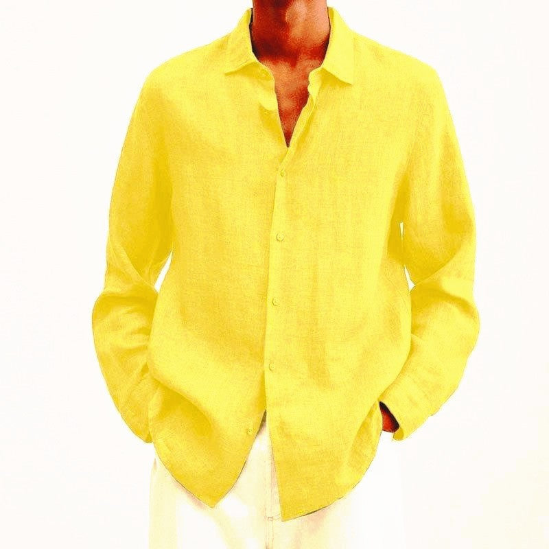 Dmitri | Men's Casual Linen Long Sleeve Button Down Shirt