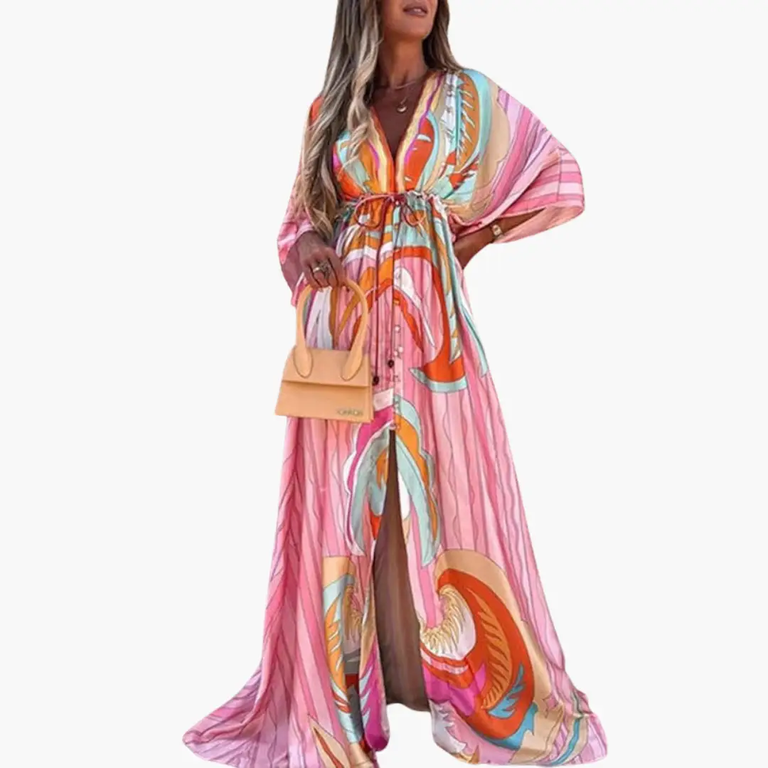 Floriana | Romantic Printed Wrap Maxi Dress