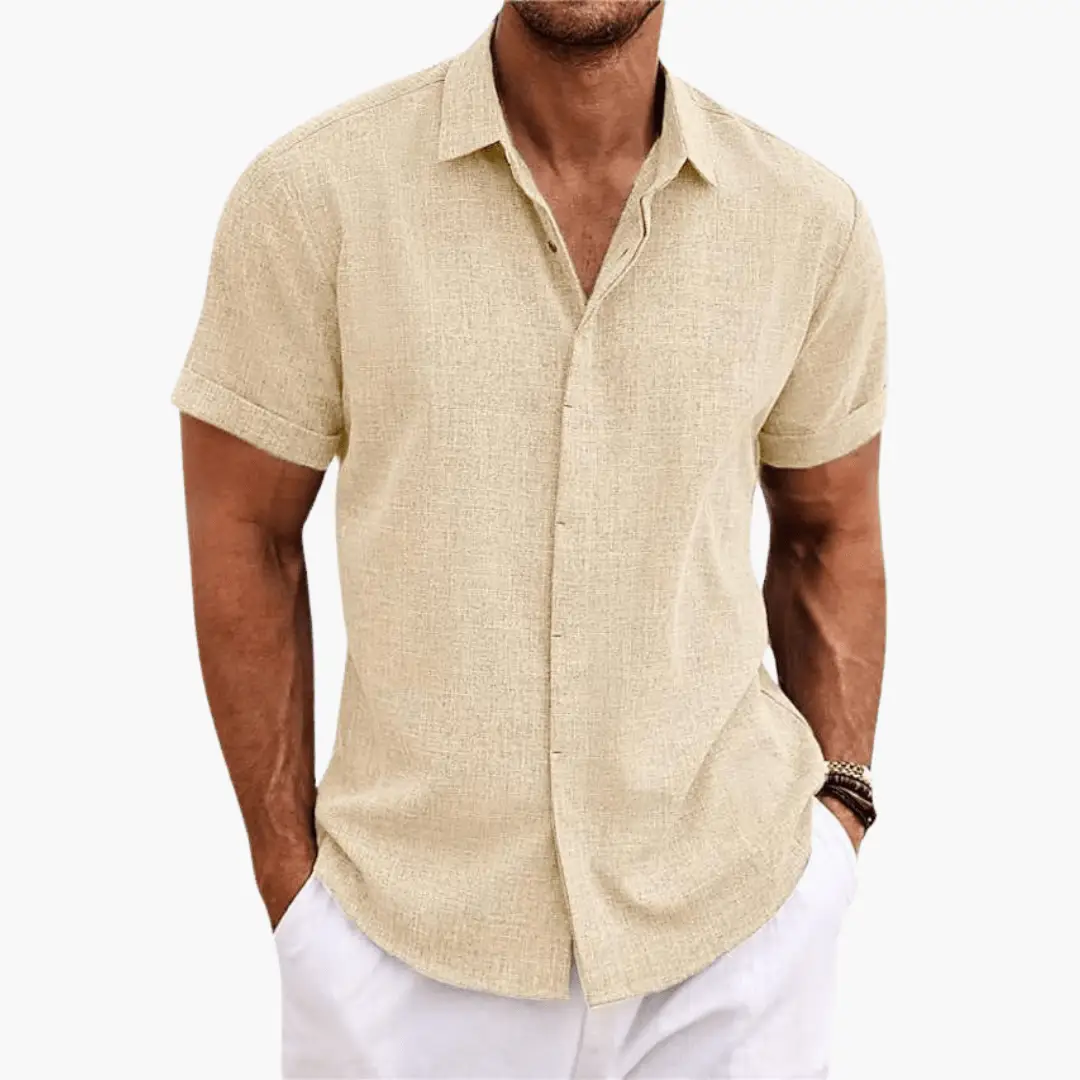 Kieran | Men's Casual Linen Short Sleeve Button Shirt