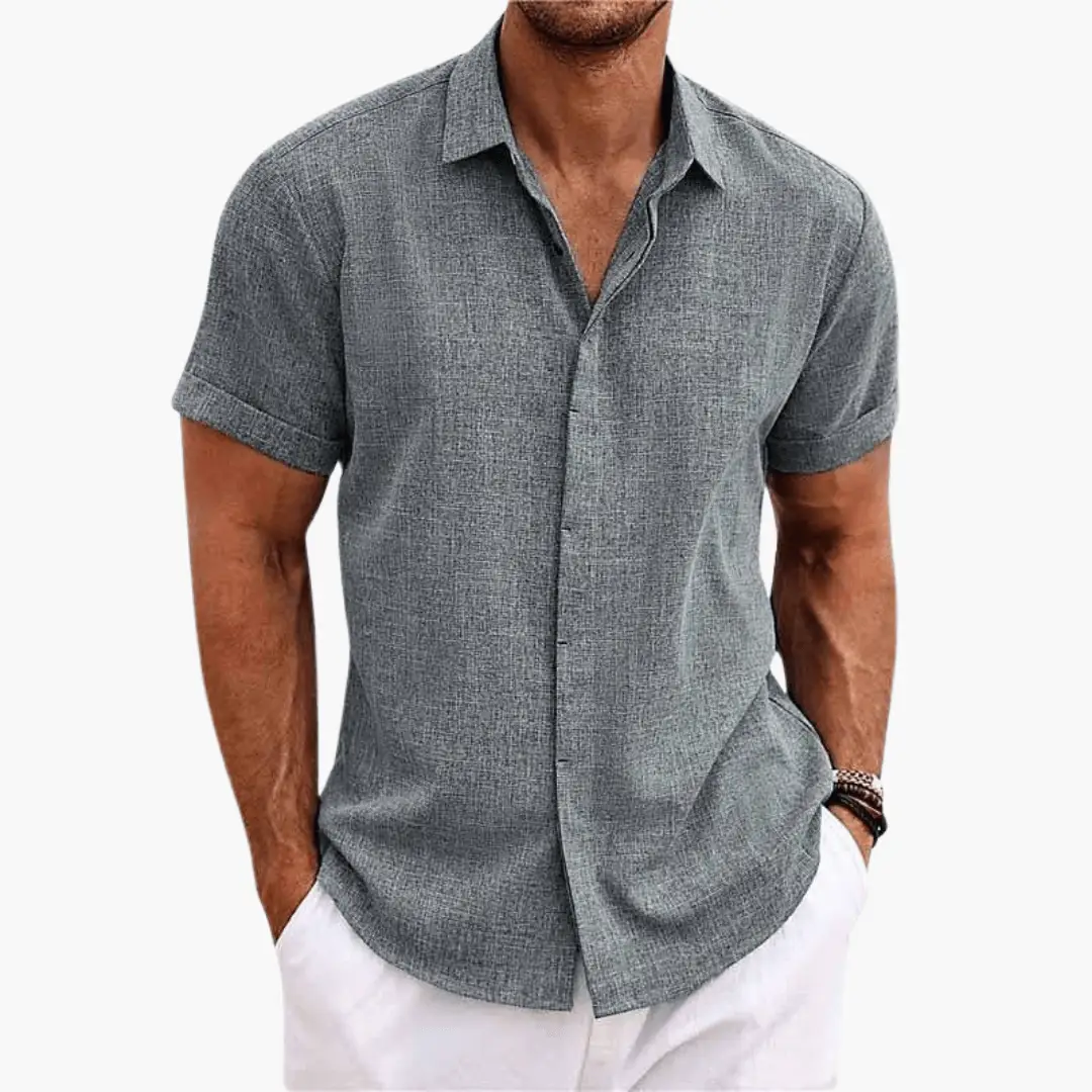 Kieran | Men's Casual Linen Short Sleeve Button Shirt