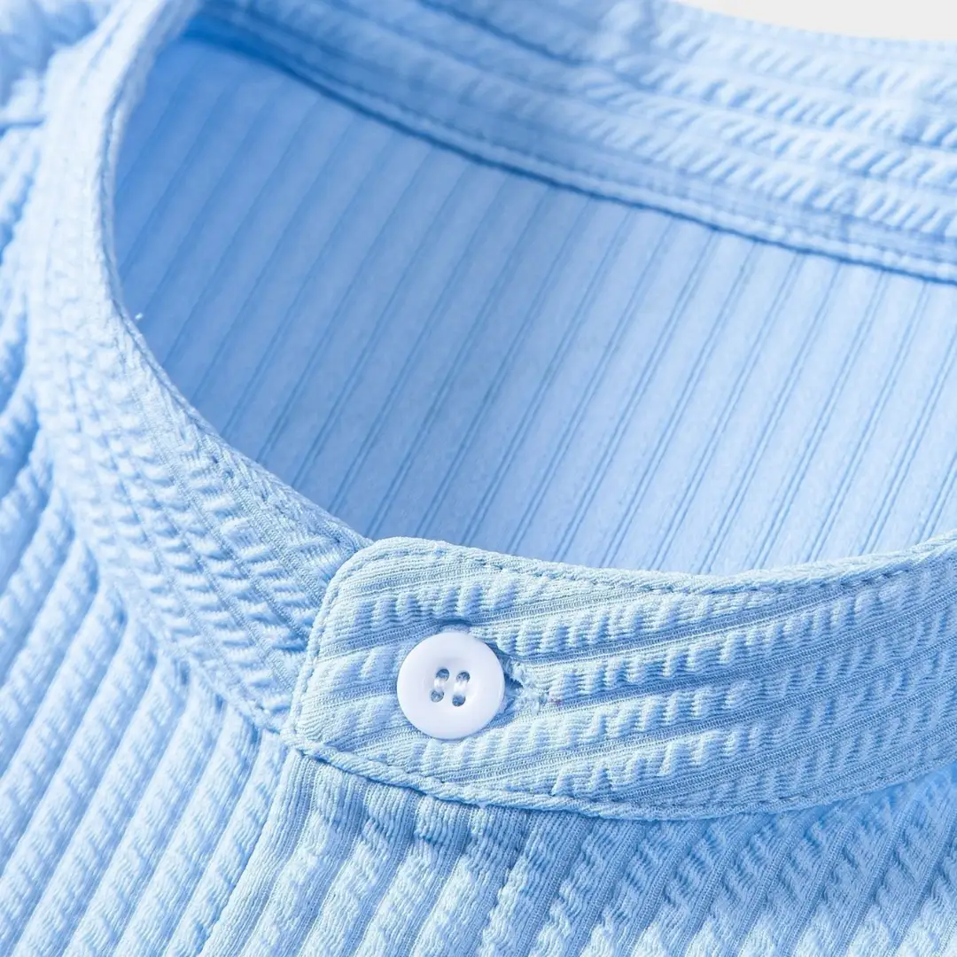 Maximus | Men's Casual Ribbed Short Sleeve Button Shirt