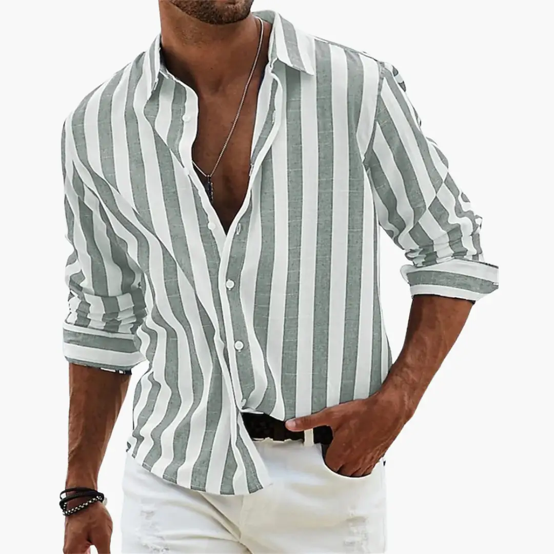 Tristan | Men's Casual Striped Long Sleeve Button Down Shirt