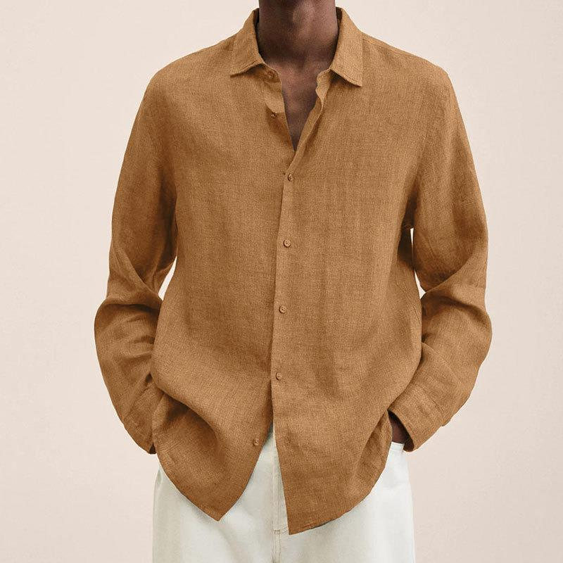 Dmitri | Men's Casual Linen Long Sleeve Button Down Shirt