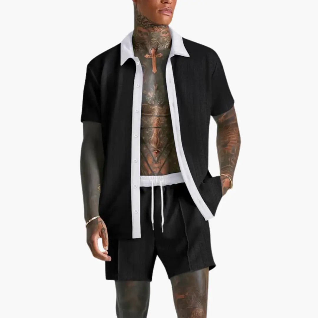 Caspian | Men's Casual Short Sleeve Two Piece Set