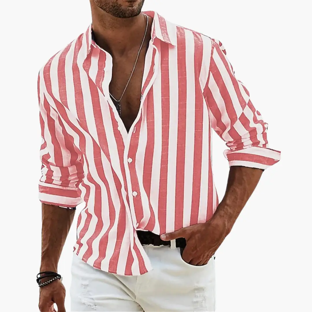Tristan | Men's Casual Striped Long Sleeve Button Down Shirt