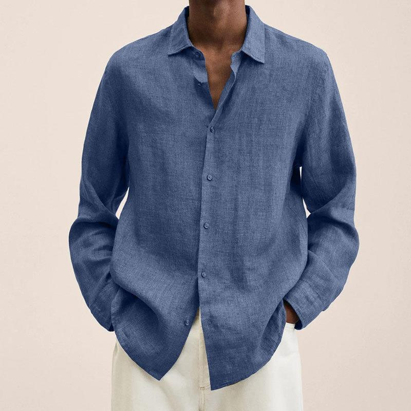 Dmitri | Men's Casual Linen Long Sleeve Button Down Shirt