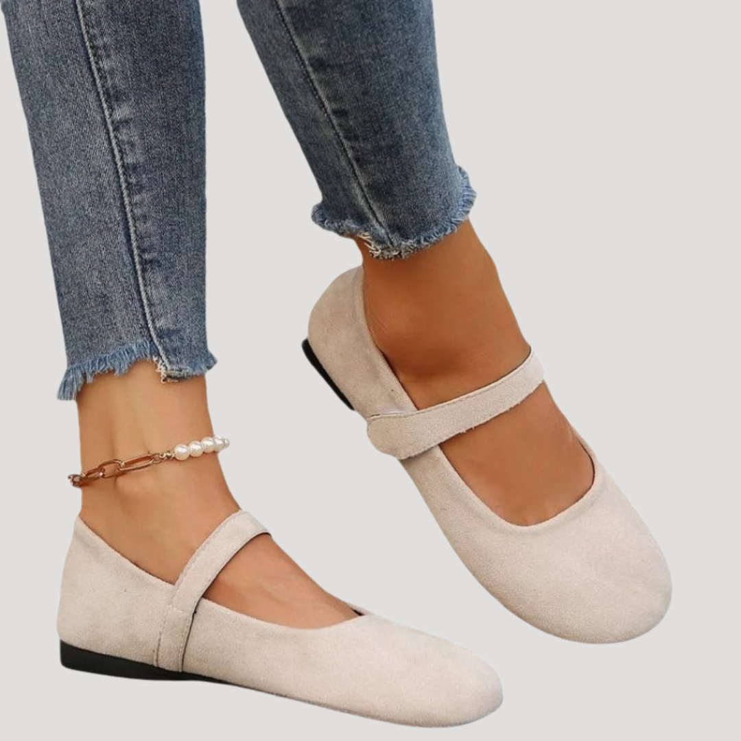 Genevieve | Elegant Suede Mary Jane Flats