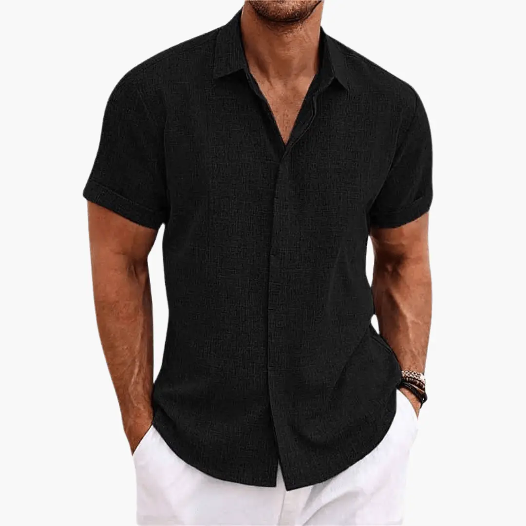 Kieran | Men's Casual Linen Short Sleeve Button Shirt