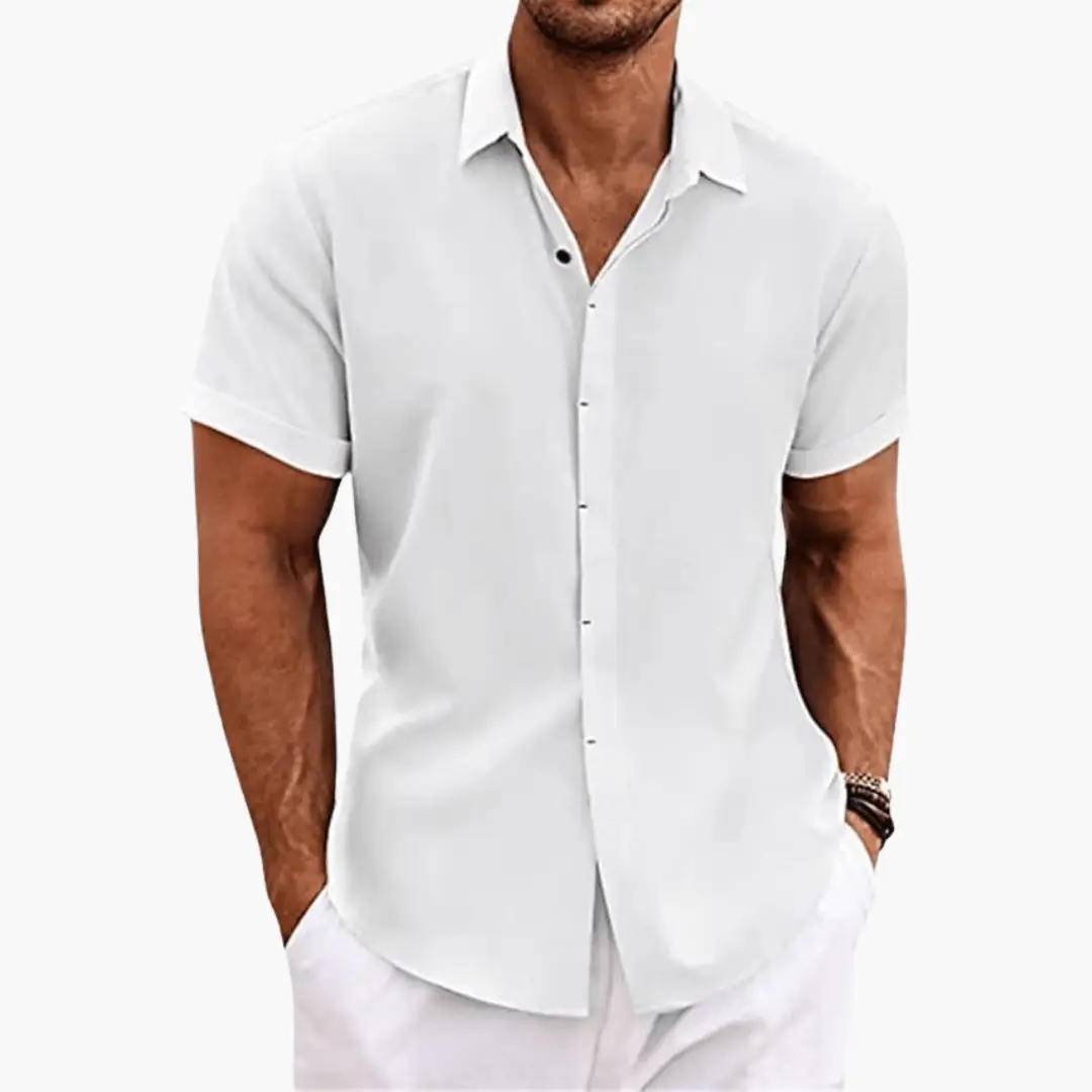 Kieran | Men's Casual Linen Short Sleeve Button Shirt