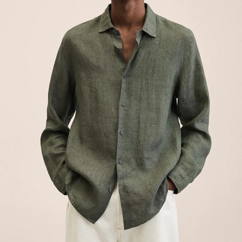 Dmitri | Men's Casual Linen Long Sleeve Button Down Shirt