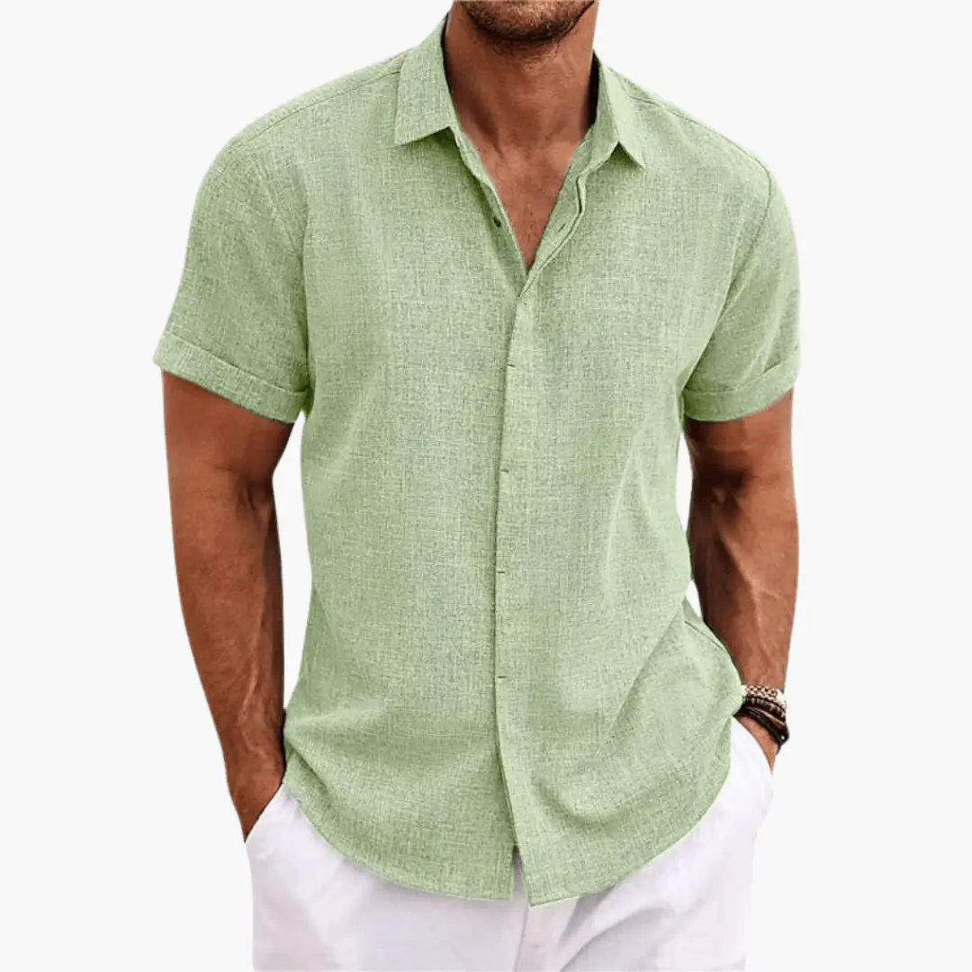 Kieran | Men's Casual Linen Short Sleeve Button Shirt