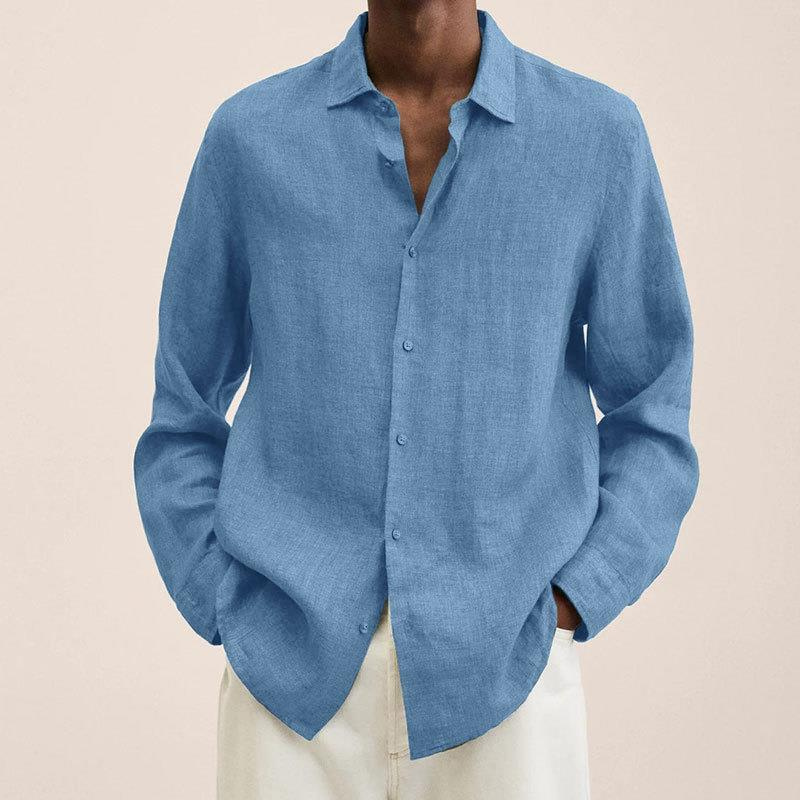 Dmitri | Men's Casual Linen Long Sleeve Button Down Shirt
