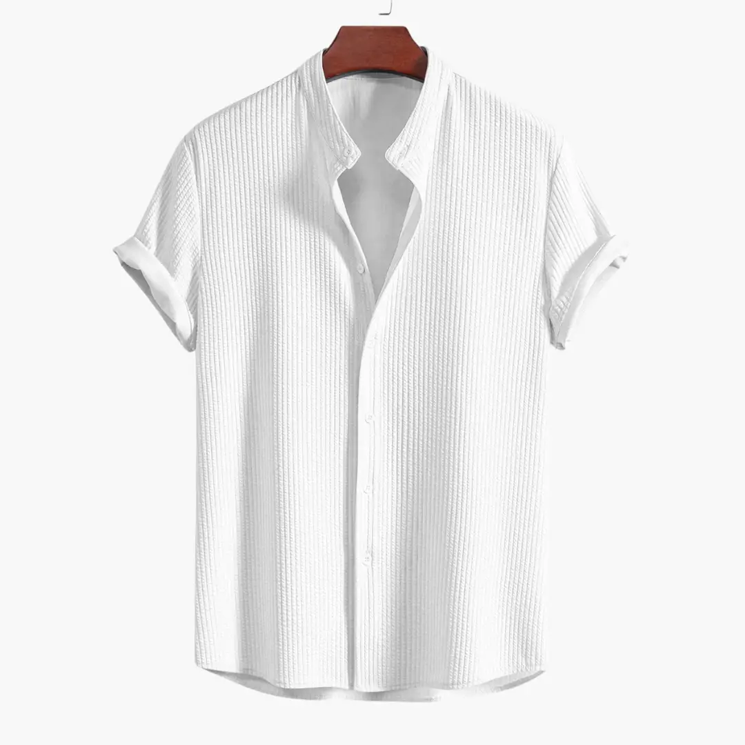 Maximus | Men's Casual Ribbed Short Sleeve Button Shirt