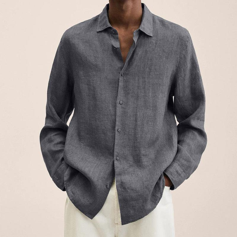 Dmitri | Men's Casual Linen Long Sleeve Button Down Shirt
