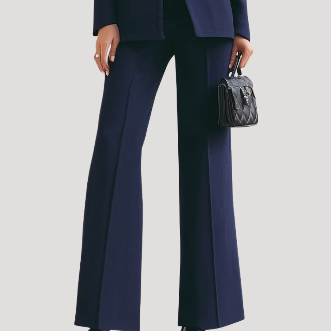 Valentina | Elegant Keyhole Neckline Wide-Leg Pant Suit