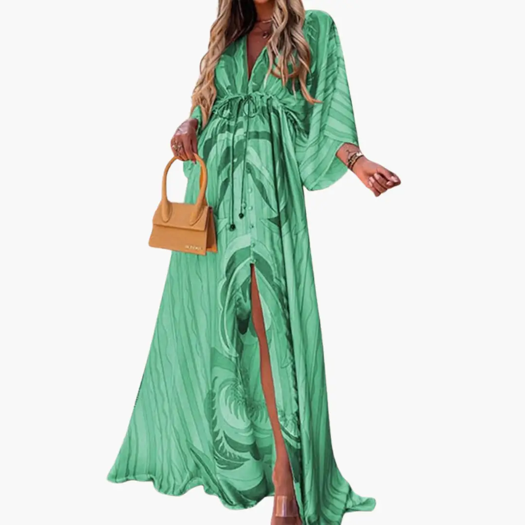 Floriana | Romantic Printed Wrap Maxi Dress