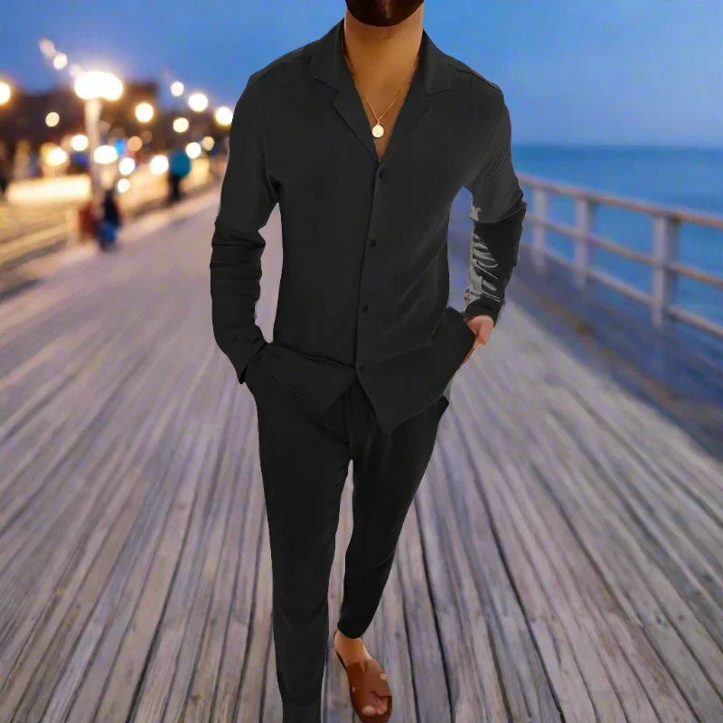 Sebastián | Men's Casual Linen Two Piece Set