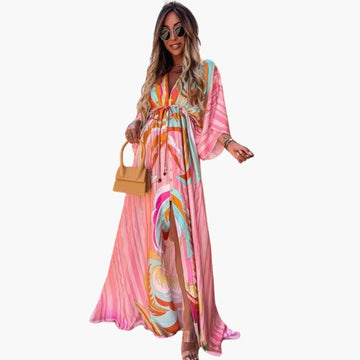 Floriana | Romantic Printed Wrap Maxi Dress
