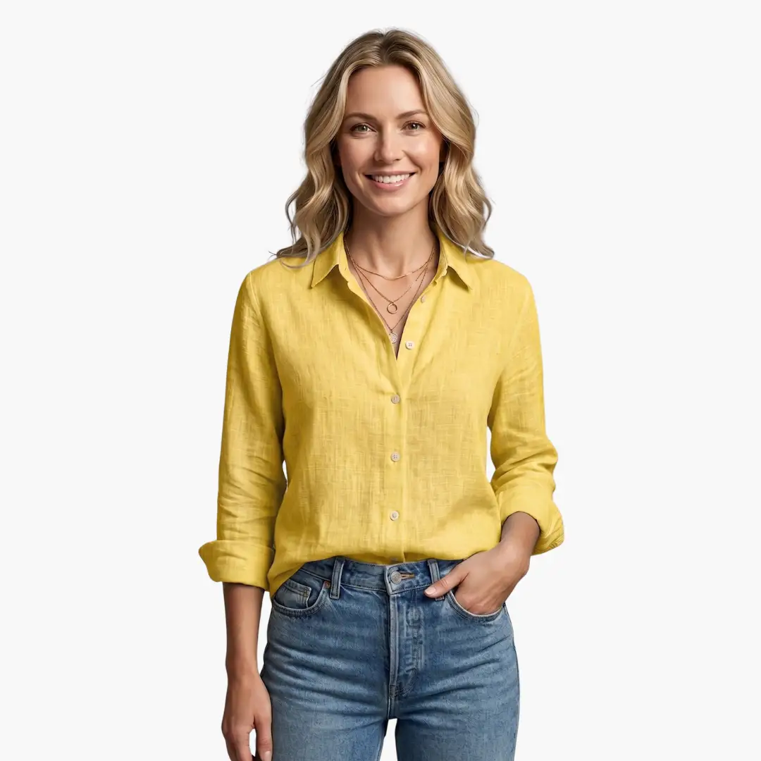 Celestria | Casual Linen Button Down Shirt