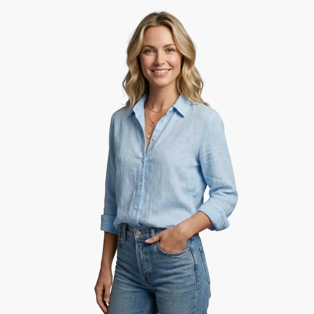 Celestria | Casual Linen Button Down Shirt