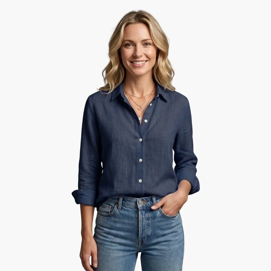 Celestria | Casual Linen Button Down Shirt