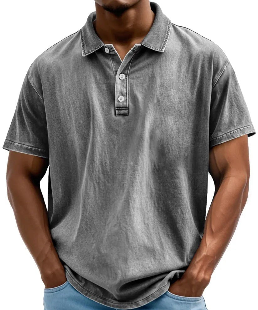 Brennan | Men's Vintage Washed Denim Polo