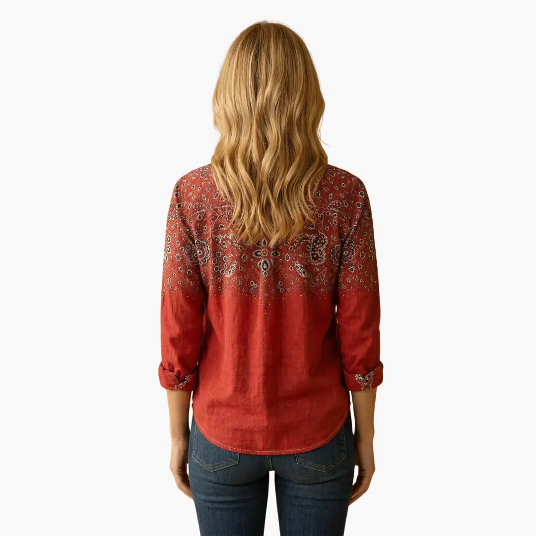 Delphinia | Casual Paisley Print Button-Down Shirt