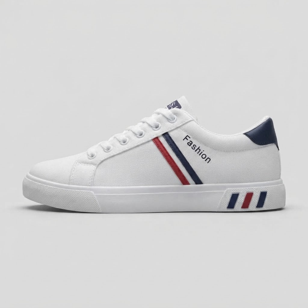Men's Sneakers Low-Top Lace-Up with Striped Accent