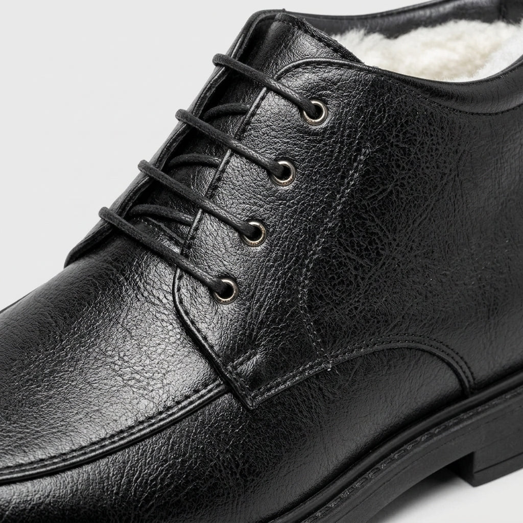 Men's Ankle Boots Leather Lace-Up Low Heel Moc Toe