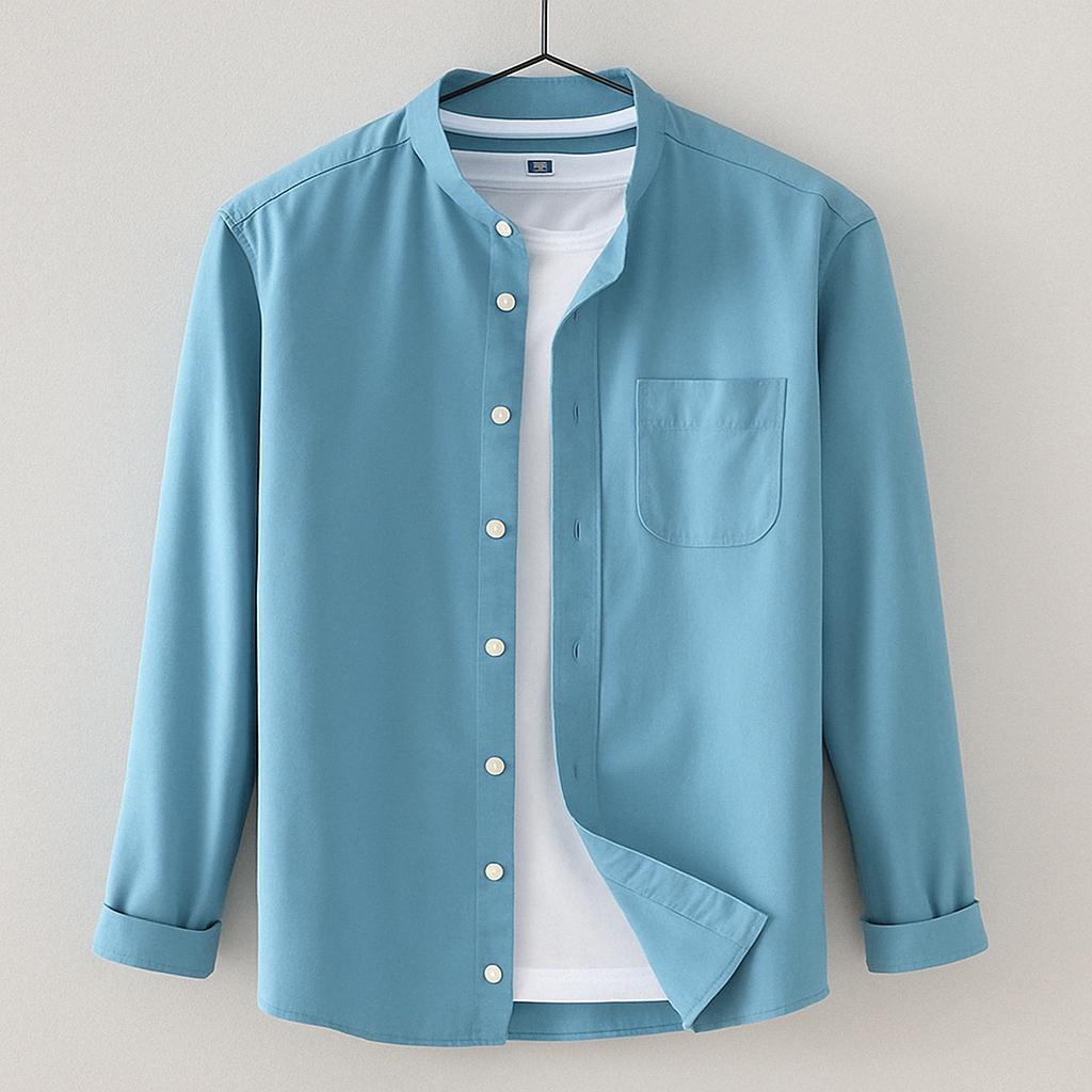 Maximilian | Men's Classic Band Collar Button Down Shirt