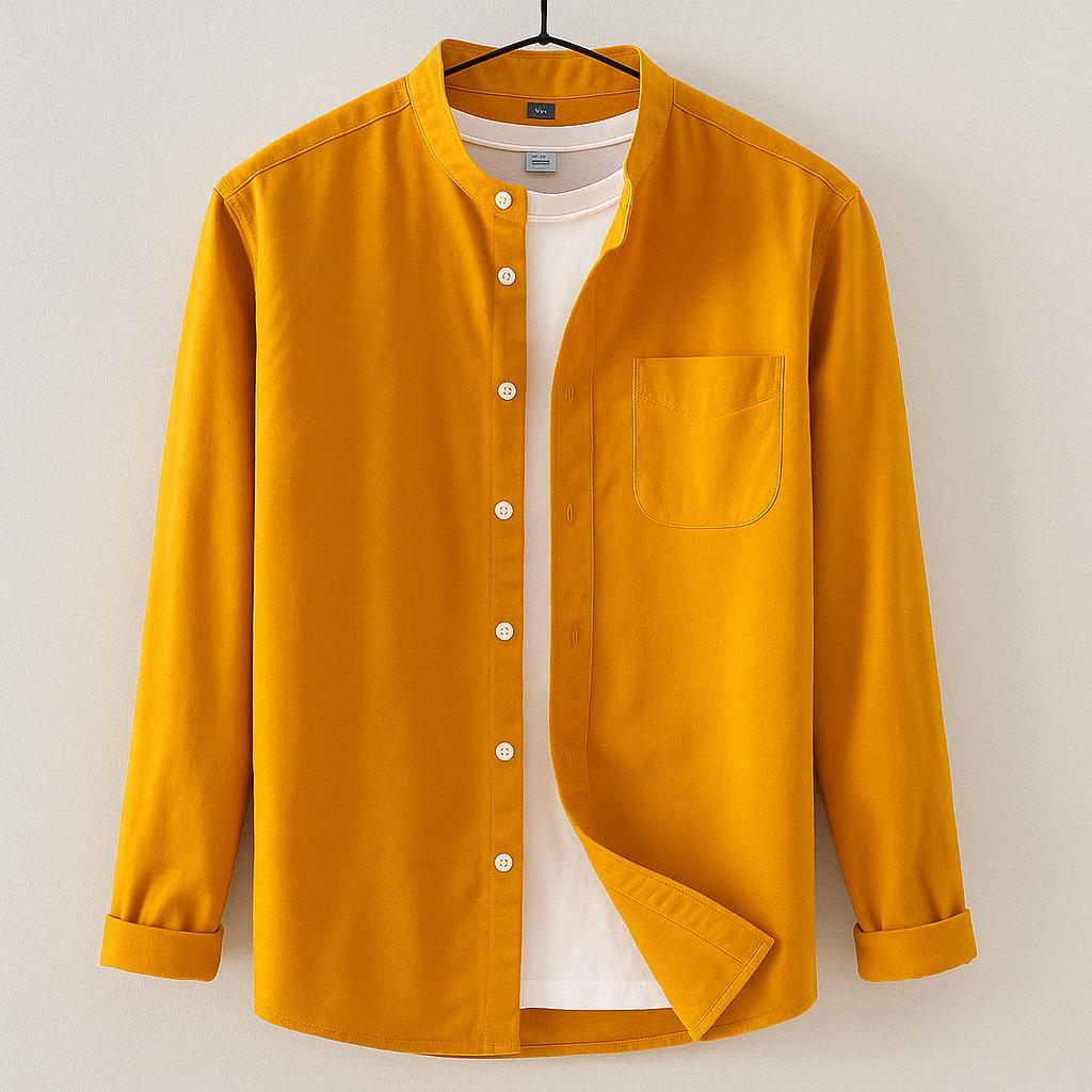 Maximilian | Men's Classic Band Collar Button Down Shirt