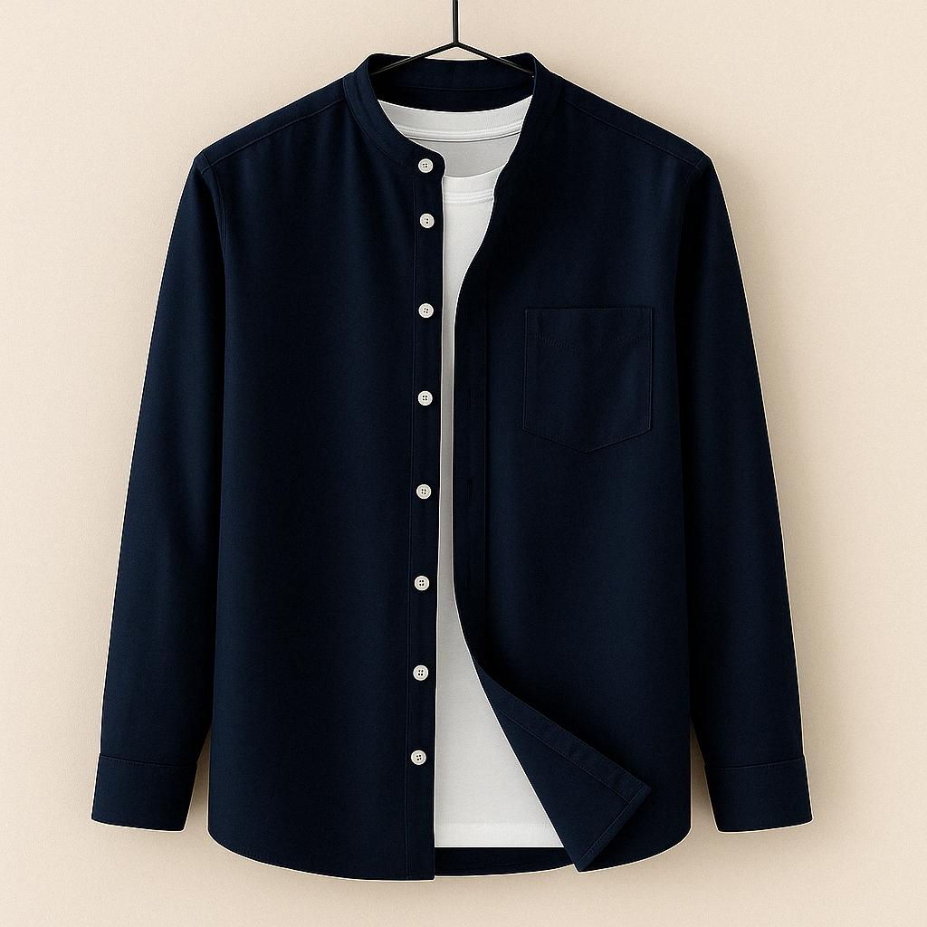 Maximilian | Men's Classic Band Collar Button Down Shirt