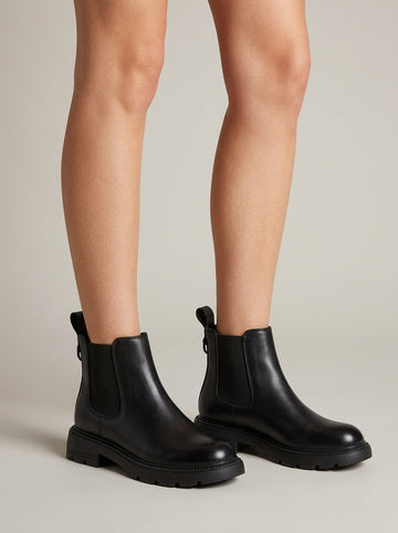 Women's Ankle Boots Chelsea Elastic Gore - Low Heel Lug Sole