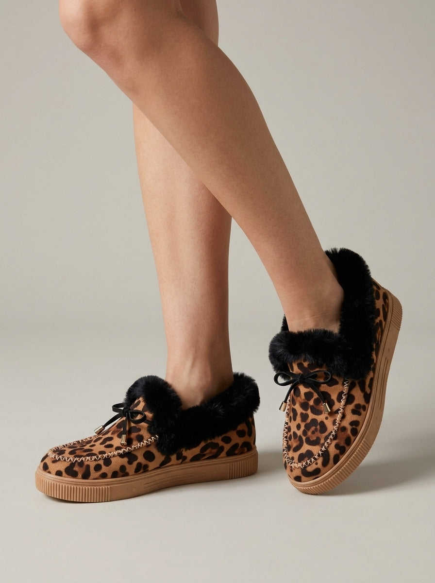 Women's Slippers Faux Fur Lined Loafer Platform Sole