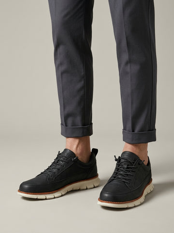 Men's Sneakers Lace-Up Leather Low-Top Padded Sole