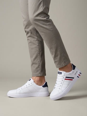 Men's Sneakers Low-Top Lace-Up with Striped Accent