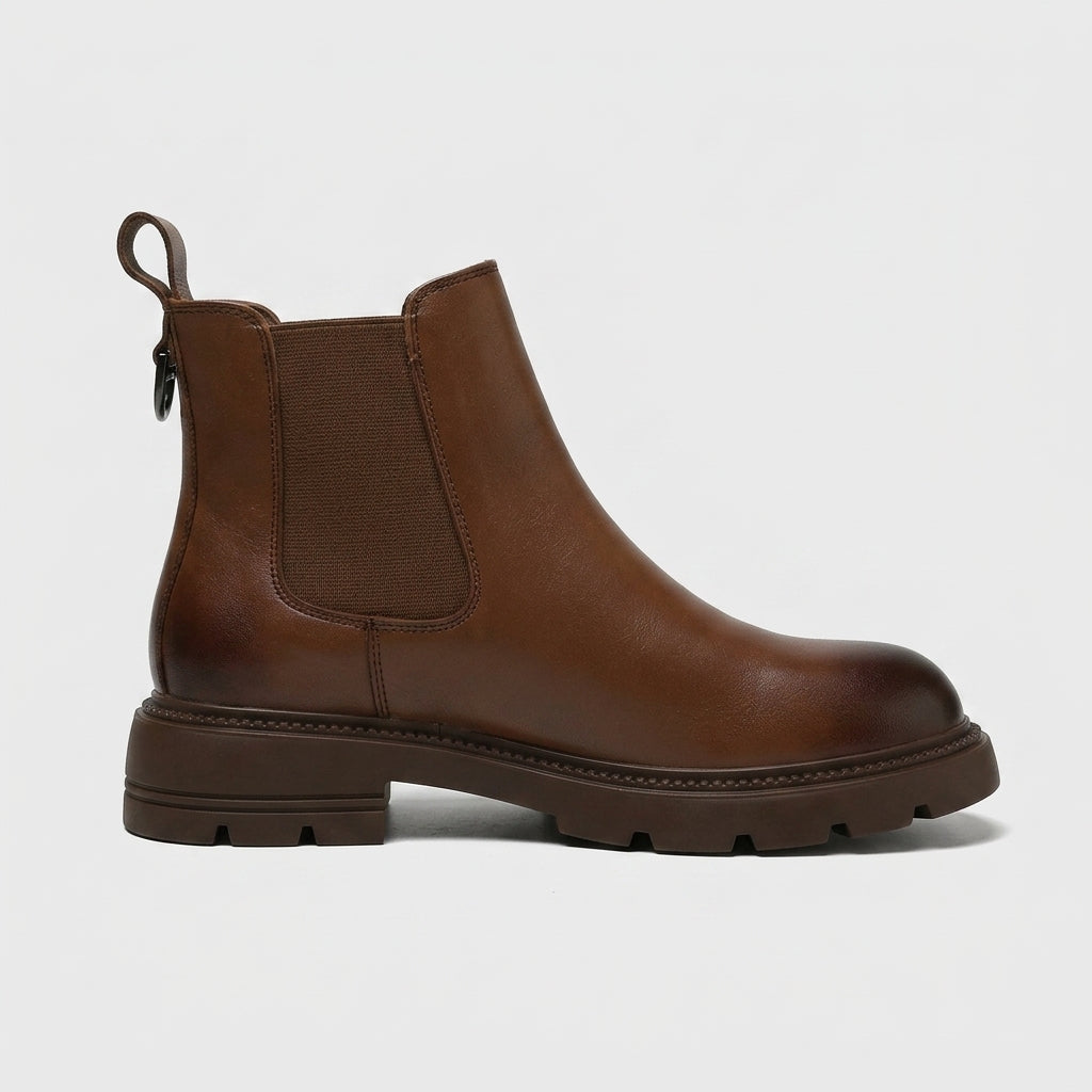 Women's Ankle Boots Chelsea Elastic Gore - Low Heel Lug Sole