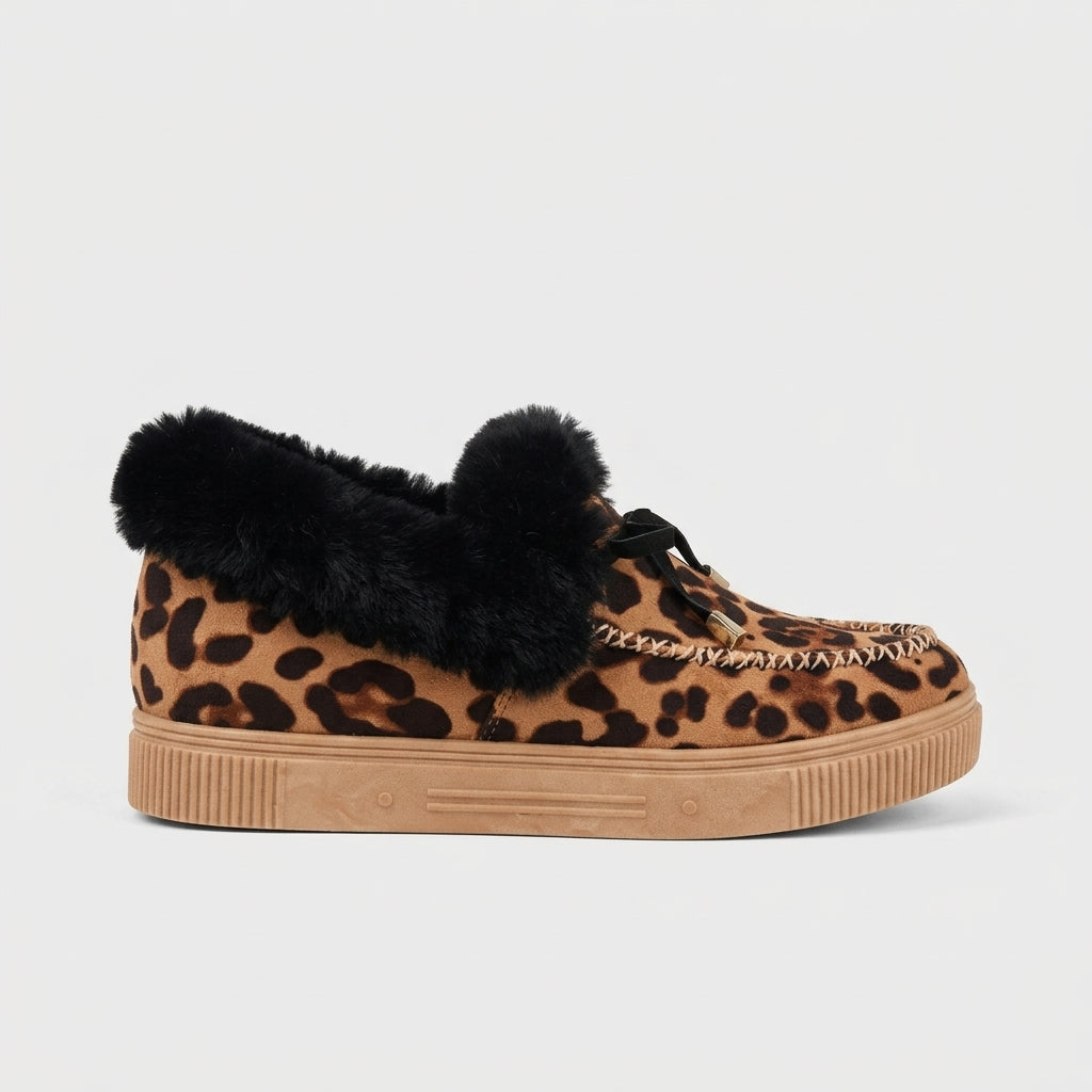 Women's Slippers Faux Fur Lined Loafer Platform Sole