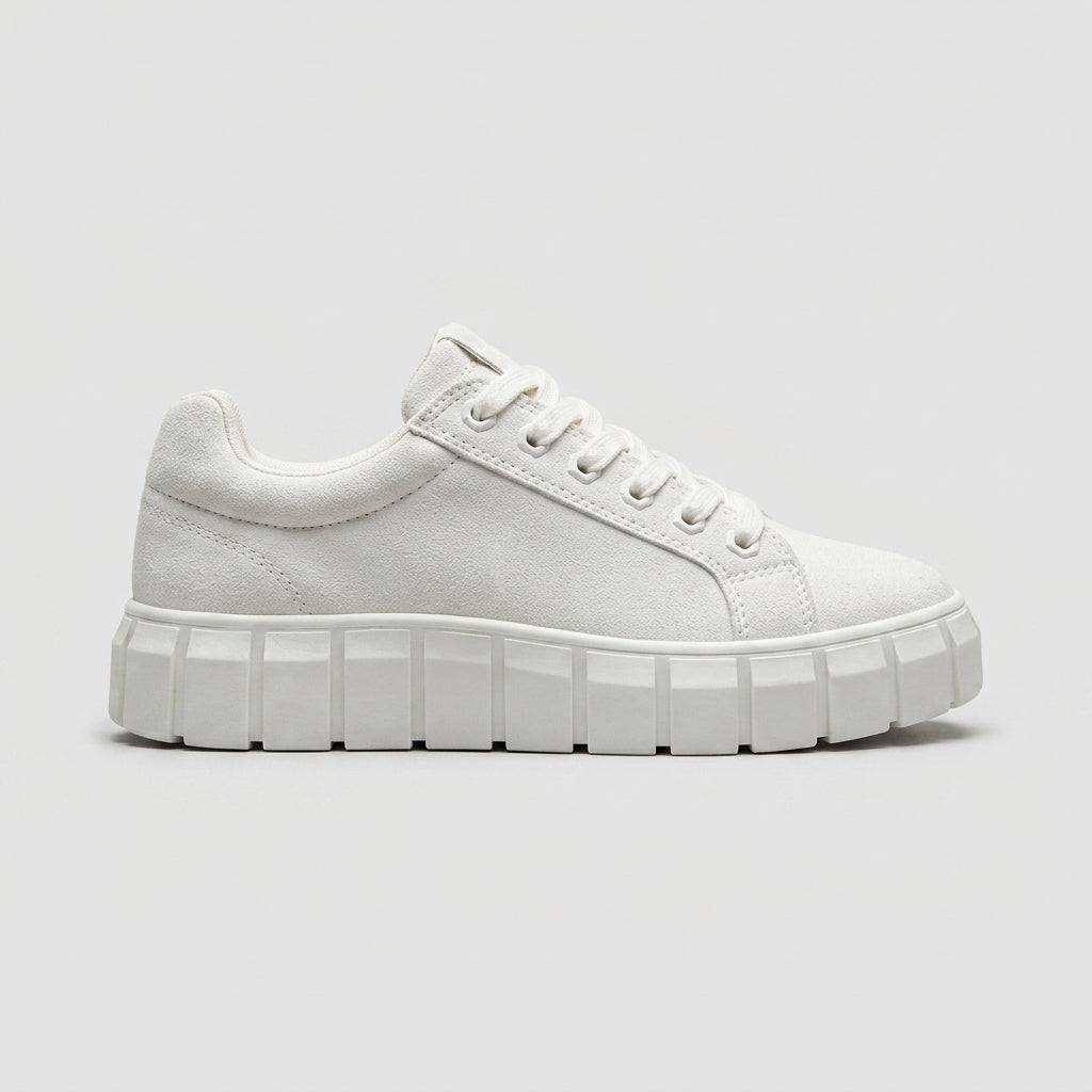 Women's Sneakers Platform Sole Round Toe Lace-Up Low-Top