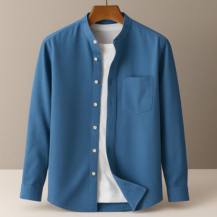 Maximilian | Men's Classic Band Collar Button Down Shirt