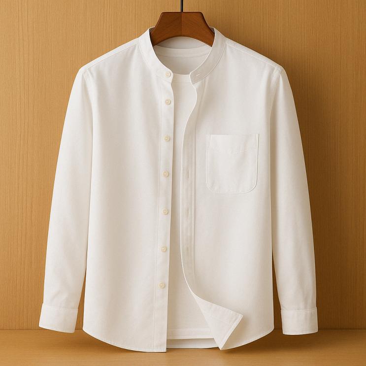 Maximilian | Men's Classic Band Collar Button Down Shirt